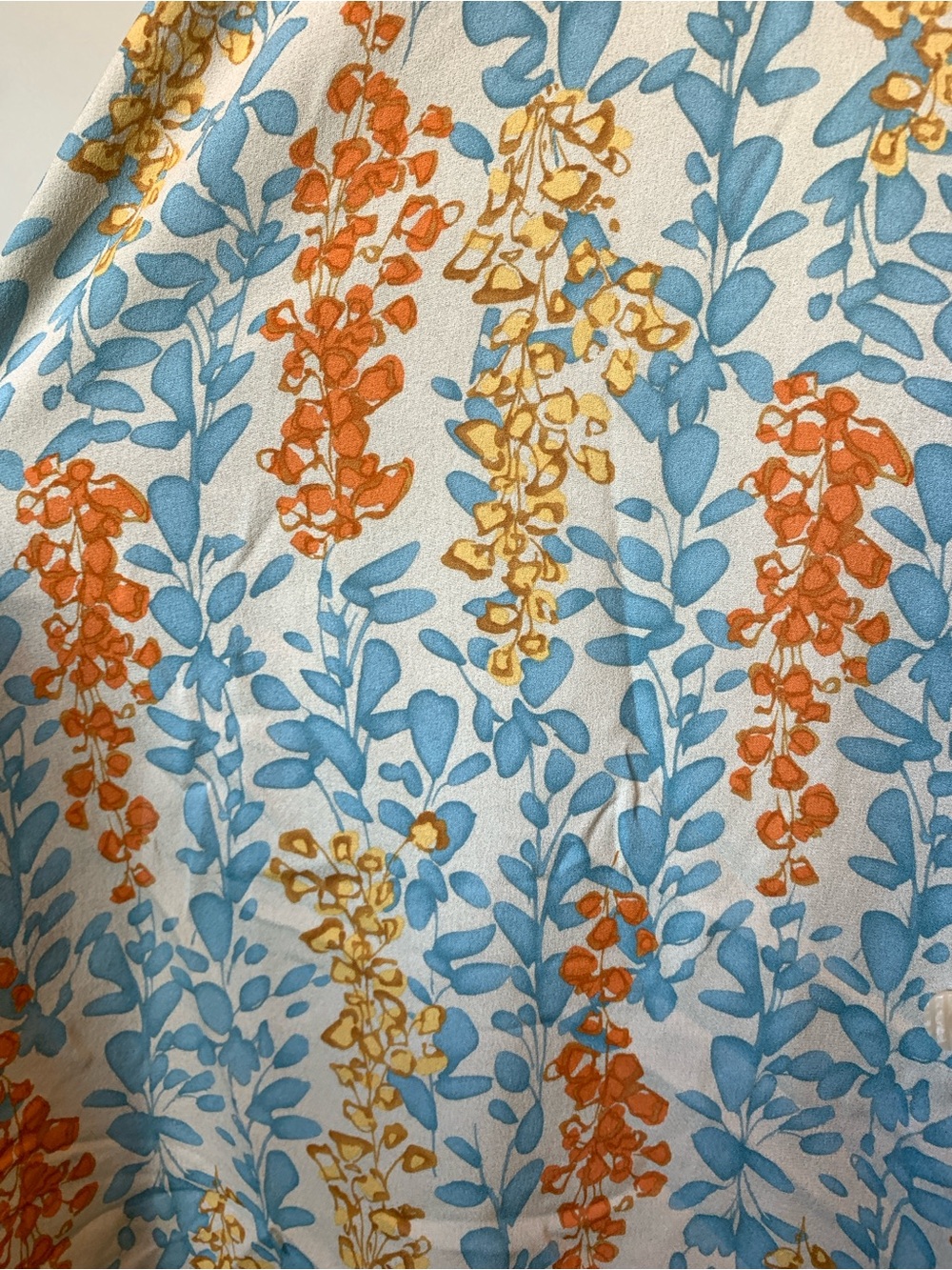 Harari Silk Button-Front Tunic in Light Blue and Orange - Picture 10 of 11